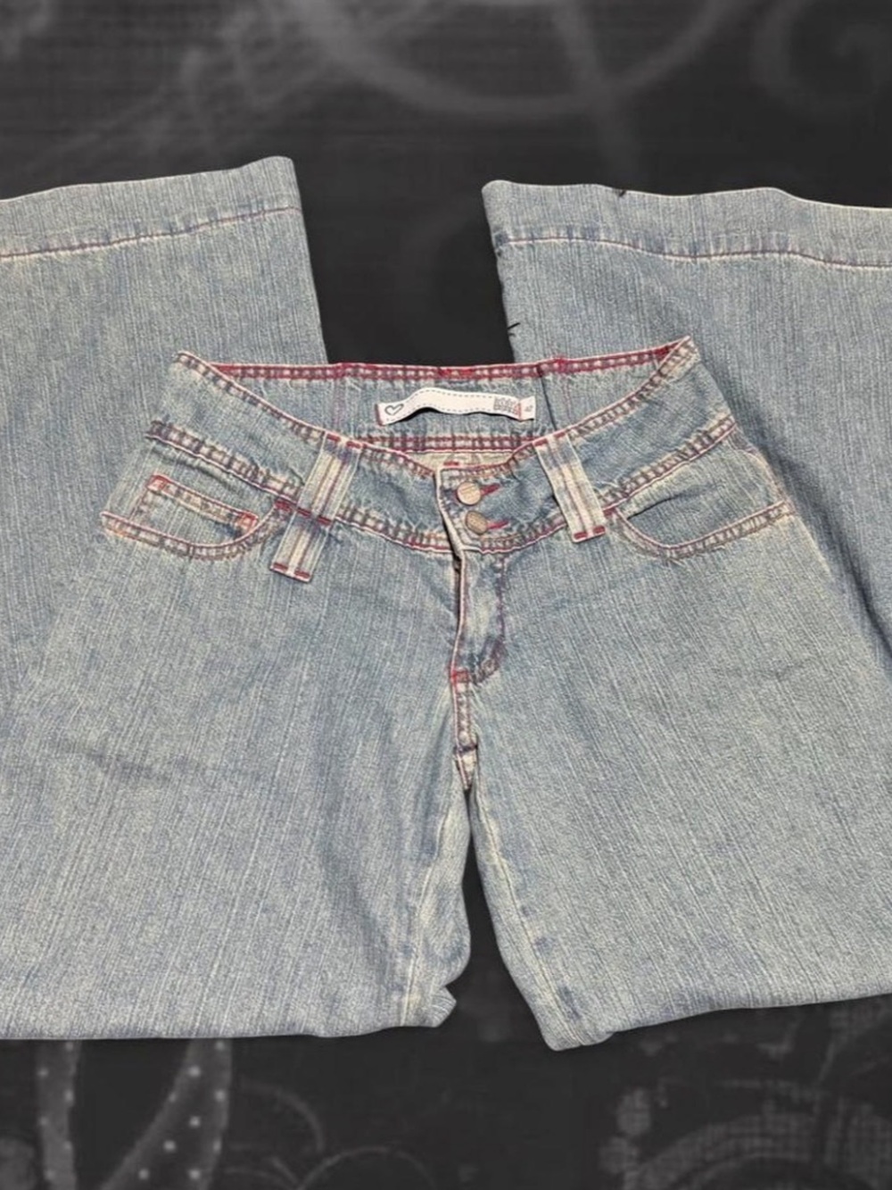 Y2k Clock House baggy wide legged Jeans in Blue